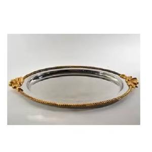 Bandeja de Servir de Aluminio de Lujo con Patrón Abstracto, Ecológica y Duradera para Ramadán, Bodas y Eventos al Aire Libre - Product Image 6