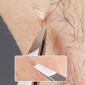 Pinzas para depilación de cejas de acero inoxidable, pinzas inclinadas hechas a mano para depilación facial y de cejas, mejor agarre. - Product Image 6