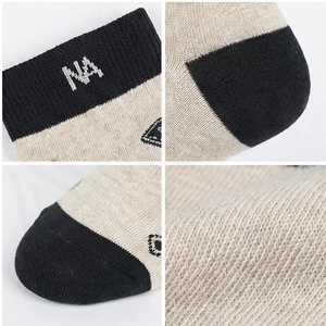 Crew <b>Socks</b> Gun Pattern Cream <b>Black</b> Trim Breathable Casual for Adults Spring Season - Product Image 4