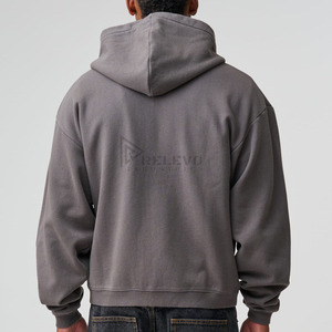Sweat à capuche homme coupe droite 380g 100% coton avec effet teint et délavé, style streetwear - Product Image 2