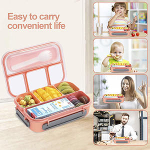 Plastic <b>Insulated</b> Bento Lunch <b>Box</b> School Lunch Solution for Kids Square Plastic lunch <b>box</b> <b>Customized</b> Logo Acceptable Hot Sale - Product Image 4