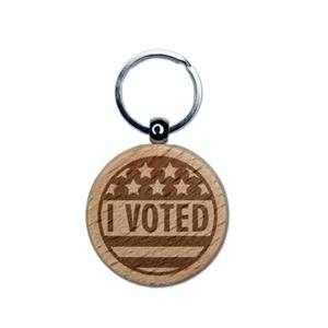 Porte-clés en bois gravé avec drapeau américain, breloque personnalisée, cadeau artisanal, souvenir pour la fête de l'indépendance, 4 juillet - Product Image 2