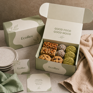 Caja de Regalo Personalizada de Lujo, Biodegradable y Ecológica para Galletas, Pasteles y Regalos, Empaque de Papel de Grado Alimenticio - Product Image 1