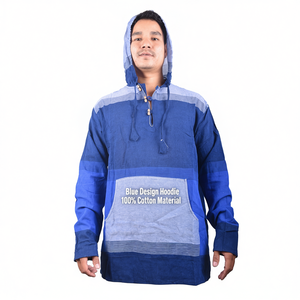 เสื้อฮู้ดดีไซน์สีน้ำเงิน ผลิตจากผ้าฝ้าย 100% - Product Image 2
