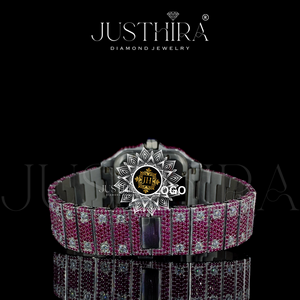 Mossinate Stainless St Pink and Silver <b>Diamond</b> <b>Watch</b> Trendy and Durable Timepiece with Sparkling <b>Diamonds</b> for Men and Women - Product Image 4