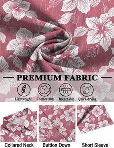 Classic <b>Beach</b> <b>Shirts</b> <b>Men</b> Summer Casual Cotton Linen Hawaiian Printed Button Down Short Sleeve Resort Vacation Holiday <b>Shirt</b> - Product Image 4