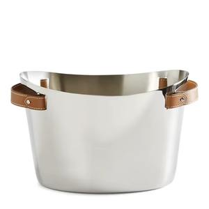 Cubo de hielo metálico de calidad garantizada con asas de cuero, ideal para eventos, fiestas y bodas tanto en interiores como en exteriores. - Product Image 3