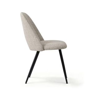 Chaise de salle à manger convertible moderne et contemporaine de luxe, rembourrée en velours, dossier haut, assise en tissu, pieds en métal, pour la maison, l'hôtel, le restaurant - Product Image 5