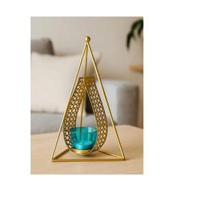 Portavelas Metálico Hecho a Mano con Acabado Dorado, Decoración para el Hogar, Centro de Mesa Popular para Velas Votivas, Portavelas para Velas de Té - Product Image 3