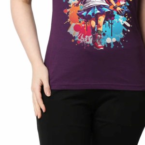 Women's for Crew Neck T-Shirt Girl <b>Power</b> Print Short Sleeve Regular Fit Casual Eco-Friendly Quick Dry 100% Cotton Jersey - Product Image 2