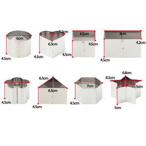 Mini Cortadores de Acero Inoxidable de 4.5cm de Altura, 8 Formas Disponibles, Ecológicos, Aptos para Horno: Corazón, Cuadrado, Rectángulo, Flor, Triángulo, Hexágono - Product Image 5