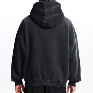Mejor Proveedor de Fábrica, Precio al por Mayor, Sudadera con Capucha Vintage para Hombre, Negra, Lavada al Ácido, de Alta Calidad, 100% Algodón - Product Image 3