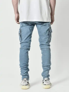 Samso Sports Intl - Jeans de Mezclilla Personalizados para Hombre, Estilo Urbano, Algodón y Spandex, Peso Medio, Transpirables, Ecológicos, Corte Recto, Cintura Media - Product Image 3