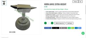 Yunque de cuerno de altura extra grande con base redonda pesada de 850 g, herramientas para hacer joyas, herramientas manuales de orfebrería | N.º de artículo: GS-05B - Product Image 3