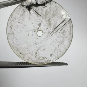 Esfera de reloj plana de rutilo negro natural de 31,50 mm, 0,6 mm de grosor, 2 mm de diámetro del orificio central. - Product Image 1