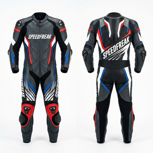 ชุดแข่งรถมอเตอร์ไซค์หนังแบบชิ้นเดียว SpeedFreak - ชุดขับขี่สปอร์ตไบค์สำหรับสนามแข่งระดับมืออาชีพ - Product Image 3