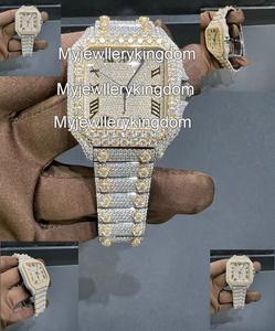 Iced Out VVS Moissanite Square Case Stainless Steel Band <b>Mechanical</b> <b>Watch</b> 10 Bar Water Resistance Hip Hop Bust Design for Men - Product Image 1