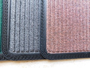 Modern Rectangle <b>Doormat</b> Set Multi Color Polyester Indoor Mat with Geometric Border for Entryway and Stairs - Product Image 2