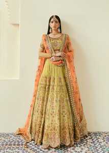 Lehenga Choli avec dupatta orange, robe de mariée traditionnelle indienne pakistanaise en soie pleine longueur, tendance féminine, robe élégante indienne - Product Image 4