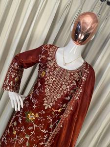 Premium JMY Silk Sharara Suit Set with <b>Sequins</b> Embroidery Dupatta - Product Image 5