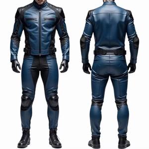 Traje de Motocicleta de Cuero Rojo y Blanco de Una Pieza para Hombre, Ropa Casual Personalizada, Impermeable, Personalizada OEM, Holgada - Product Image 5