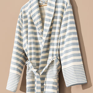 Peignoir 100% coton unisexe avec support en éponge Tissu respirant Léger Séchage rapide Été Toute l'année Vêtements de nuit Lounge Wear - Product Image 3