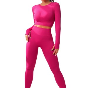 Conjunto de Yoga para Mujer, Material Flexible, Sin Costuras, Transpirable, Cómodo, con Logotipo Personalizado - Product Image 2