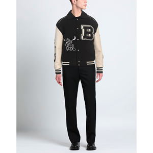 Blouson universitaire unisexe vintage personnalisé OEM, hiver/automne, haute qualité, 100% coton, doublure en laine, col montant, broderie sur le devant - Product Image 2