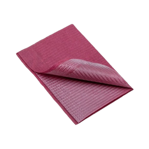 Servilletas dentales desechables para pacientes Baberos Borgoña Paquete de 125 Servilletas de Clínica Dental profesionales manuales de lana impermeables - Product Image 1