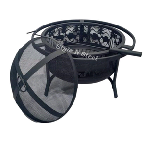 outdoor furniture with <b>fire</b> pit Iron <b>Fire</b> Pit with Heat Resistant Paint Freestanding Design Coal/Wood Burning Outdoor Heater - Product Image 1