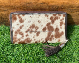 Venta al por mayor de lujo de diseño a mano de cuero con cremallera tarjeta de crédito teléfono Cartera de cuero de vaca de embrague personalizado largo carteras de cuero genuino - Product Image 6