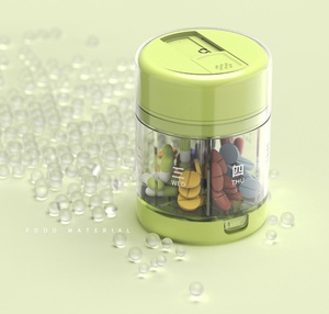กล่องเก็บยาพกพาแบบรายสัปดาห์ สีเขียว พร้อมที่ตัดยา - Product Image 1