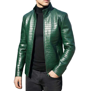 Chaqueta de Motociclista de Cuero PU para Hombre, Cuello Alto, Cierre de Cremallera, Resistente al Viento, Ropa Casual para Exteriores - Product Image 5