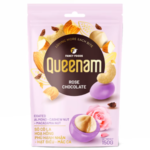 Commandes en gros de fabrication de dragées chocolatées OEM/ODM HALAL 150G – Amandes, noix de cajou et noix de macadamia enrobées de chocolat rose - Product Image 1