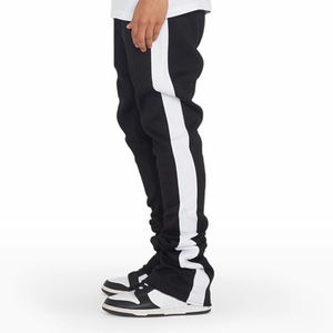 Pantalones deportivos casuales acampanados para hombre, de algodón ligero lavado y transpirable, estilo holgado, joggers de moda, hip hop, de tiro medio-alto y efecto apilado - Product Image 6