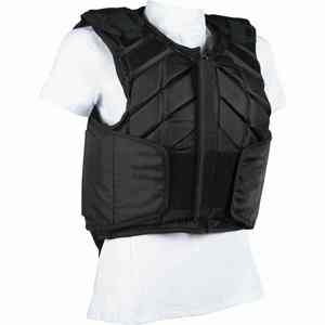 Chaleco de Seguridad Ecuestre Unisex Negro de Neopreno Ligero con Cierre de Cremallera Sin Mangas con Bolsillos y Diseño Sólido - Product Image 1