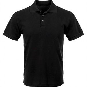 TRIARROW EXPORTS Chemise Homme Noire à Manches Courtes en Coton Piqué, Couleur Unie, Coupe Classique, Séchage Rapide, Anti-Plis, Personnalisable - Product Image 1