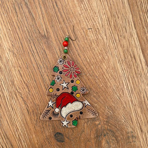 Adornos de árbol de Navidad de cuero labrado a mano occidental superventas Adornos de Navidad personalizados colgantes de cuero genuino de alta calidad - Product Image 2