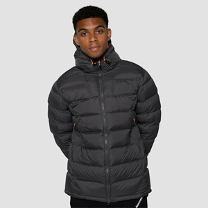 Men's High Quality Winter Puffer Jacket Custom Warm Waterproof Breathable Quick Dry <b>Covered</b> <b>Button</b> Closure V-neck Embroidery - Product Image 1