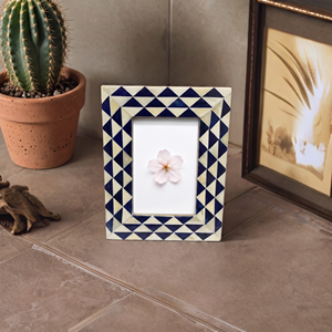 Marco de Fotos de Resina con Incrustaciones de Hueso Azul Hecho a Mano, Marco Decorativo para Pared o Mesa, Decoración del Hogar - Product Image 3