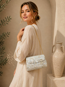 Sacs en nacre sur mesure, design mosaïque naturel, grande capacité, durables, imperméables, sacs à main de luxe pour les professionnels - Product Image 1