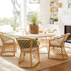 Hot Sales Handicraft Rattan & Bamboo Garden <b>Chairs</b> & <b>Table</b> Set-<b>Foldable</b> 4-Seater Eco-Friendly Vietnam Source - Product Image 1