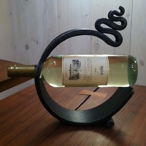 Porte-vin circulaire noir en fer forgé, simple, pour table, pour ranger des bouteilles de champagne - Product Image 2