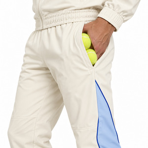 Ensemble de survêtement bleu ciel crème avec veste à col montant zippée intégral et bande latérale, et pantalon à bande latérale, style tennis - Product Image 6