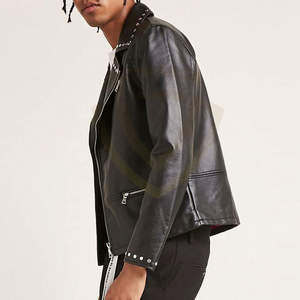 แจ็คเก็ตหนังผู้ชายกันลมรุ่นล่าสุดขายส่ง แจ็คเก็ตหนังแท้สำหรับฤดูหนาวขายดีที่สุดสำหรับผู้ชาย - Product Image 2