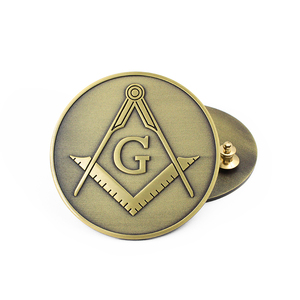 Insignia Masónica de Metal Dorado con Logotipo Personalizado Medieval, Insignias Masónicas Internacionales Regales, Servicio OEM - Product Image 2