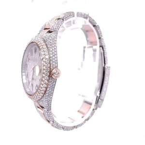 Reloj de Diamantes para Mujer, Correa de Acero Inoxidable, Cuarzo Analógico, Visualización de Fecha, Caja Redonda de 36 mm, Cristal de Zafiro, Cierre Plegable - Product Image 2