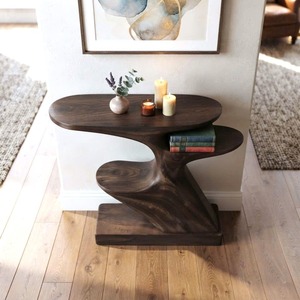 Handmade Luxury Modern Solid Wooden Console Table Living Room Wooden Top Console Table Hallway Entryway Entrance Narrow Table - Product Image 2