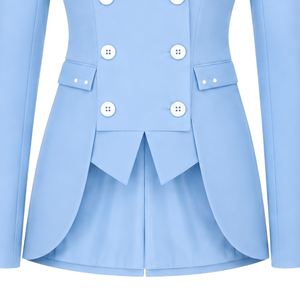 Blazer Azul Cielo Personalizado para Mujer, Corte Entallado, Doble Botonadura, Manga Larga, Traje Formal de Oficina, Chaqueta de Negocios con Pecho Personalizado - Product Image 5