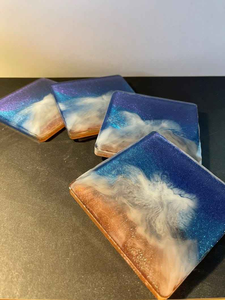 Elegante Juego de Posavasos de Resina Diseñado para Mesa de Centro, Mesa de Comedor y Decoración del Hogar con Acabado Duradero y Apariencia Elegante - Product Image 3